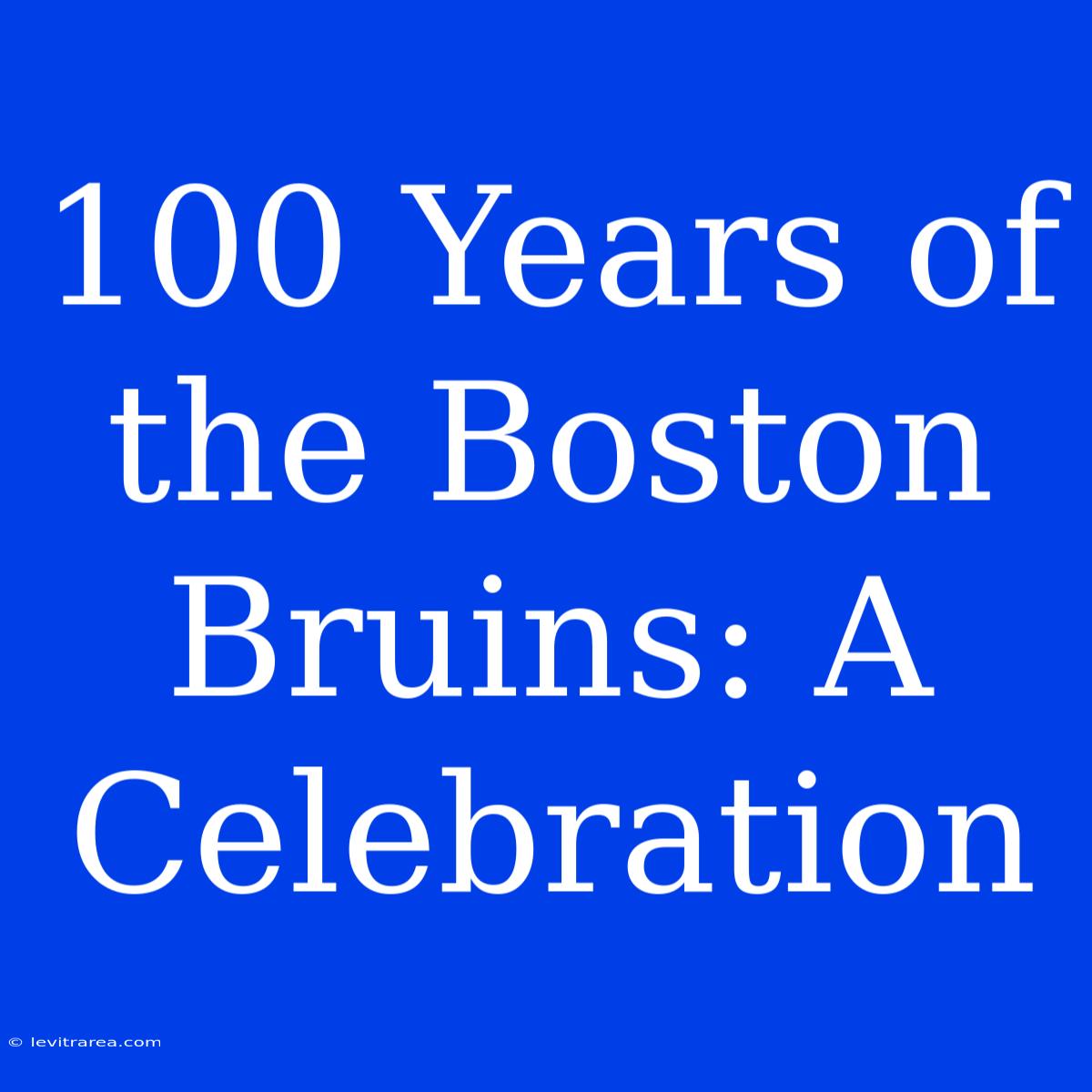 100 Years Of The Boston Bruins: A Celebration