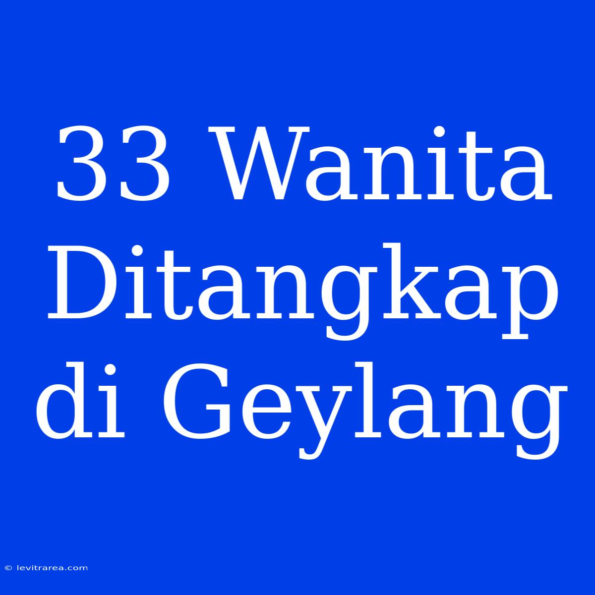 33 Wanita Ditangkap Di Geylang