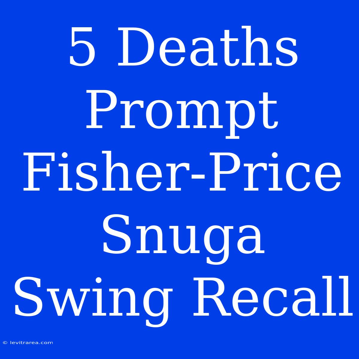 5 Deaths Prompt Fisher-Price Snuga Swing Recall