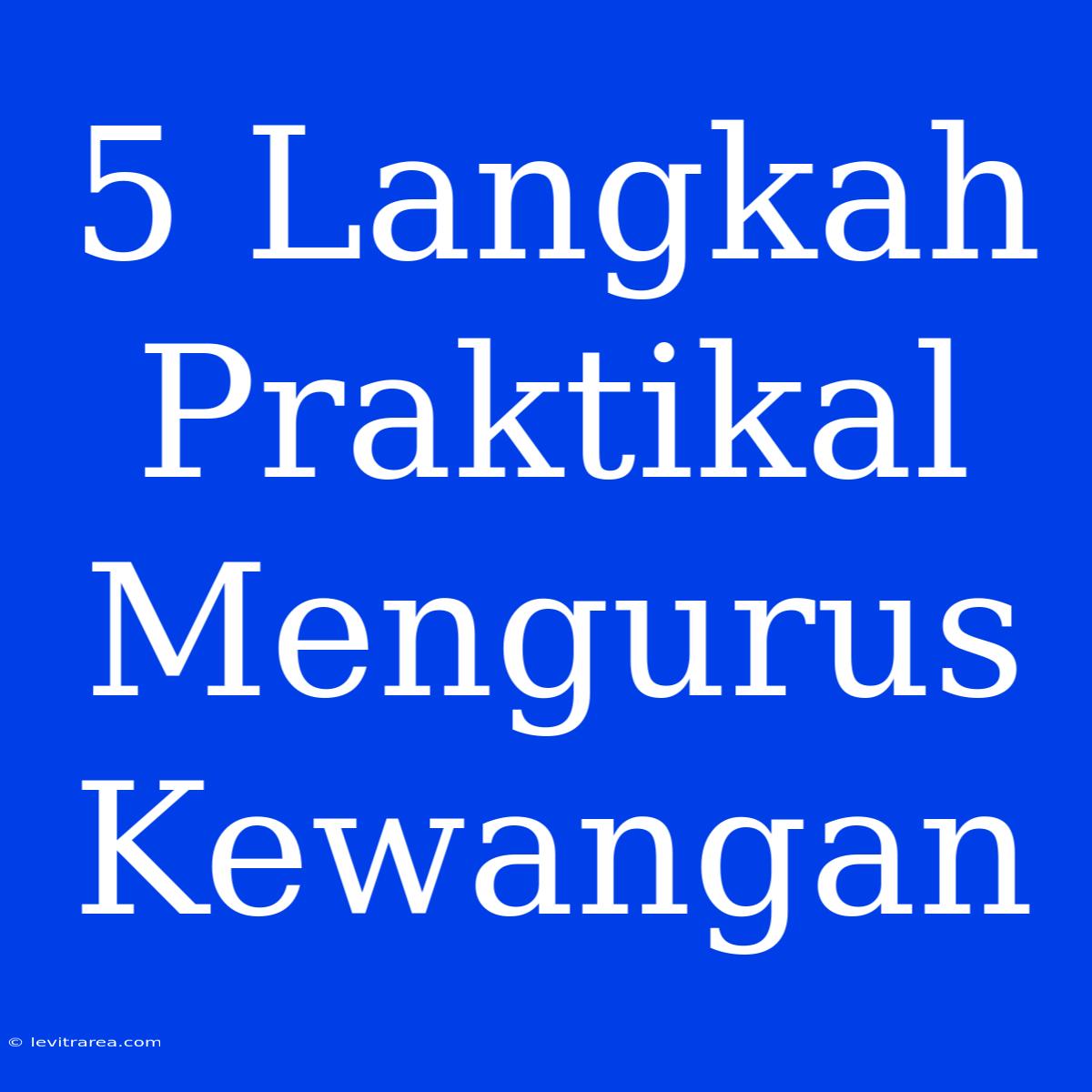 5 Langkah Praktikal Mengurus Kewangan