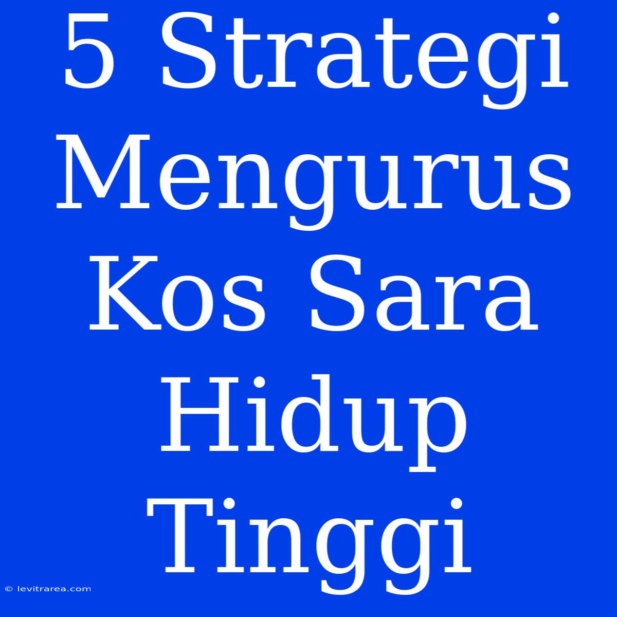 5 Strategi Mengurus Kos Sara Hidup Tinggi