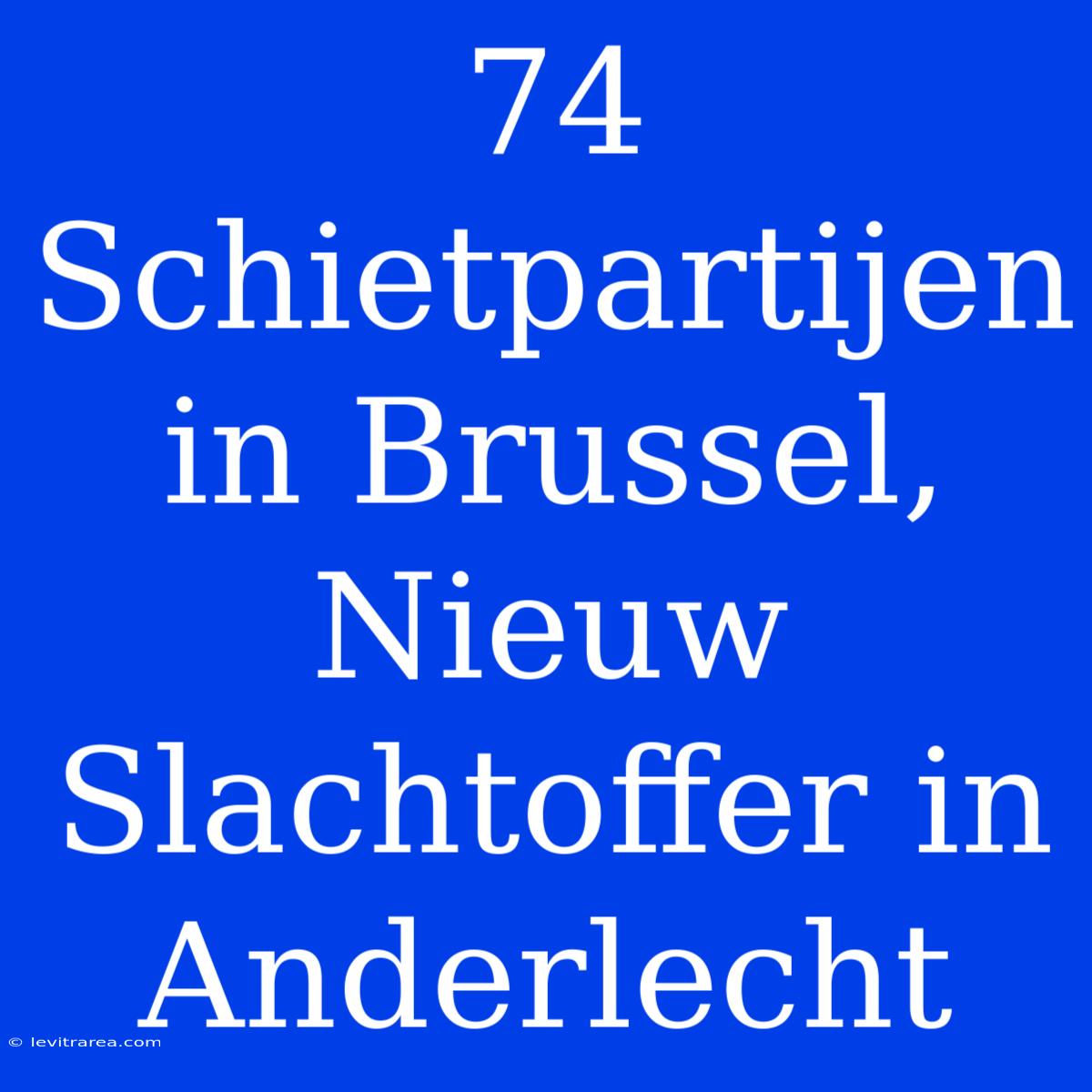 74 Schietpartijen In Brussel, Nieuw Slachtoffer In Anderlecht