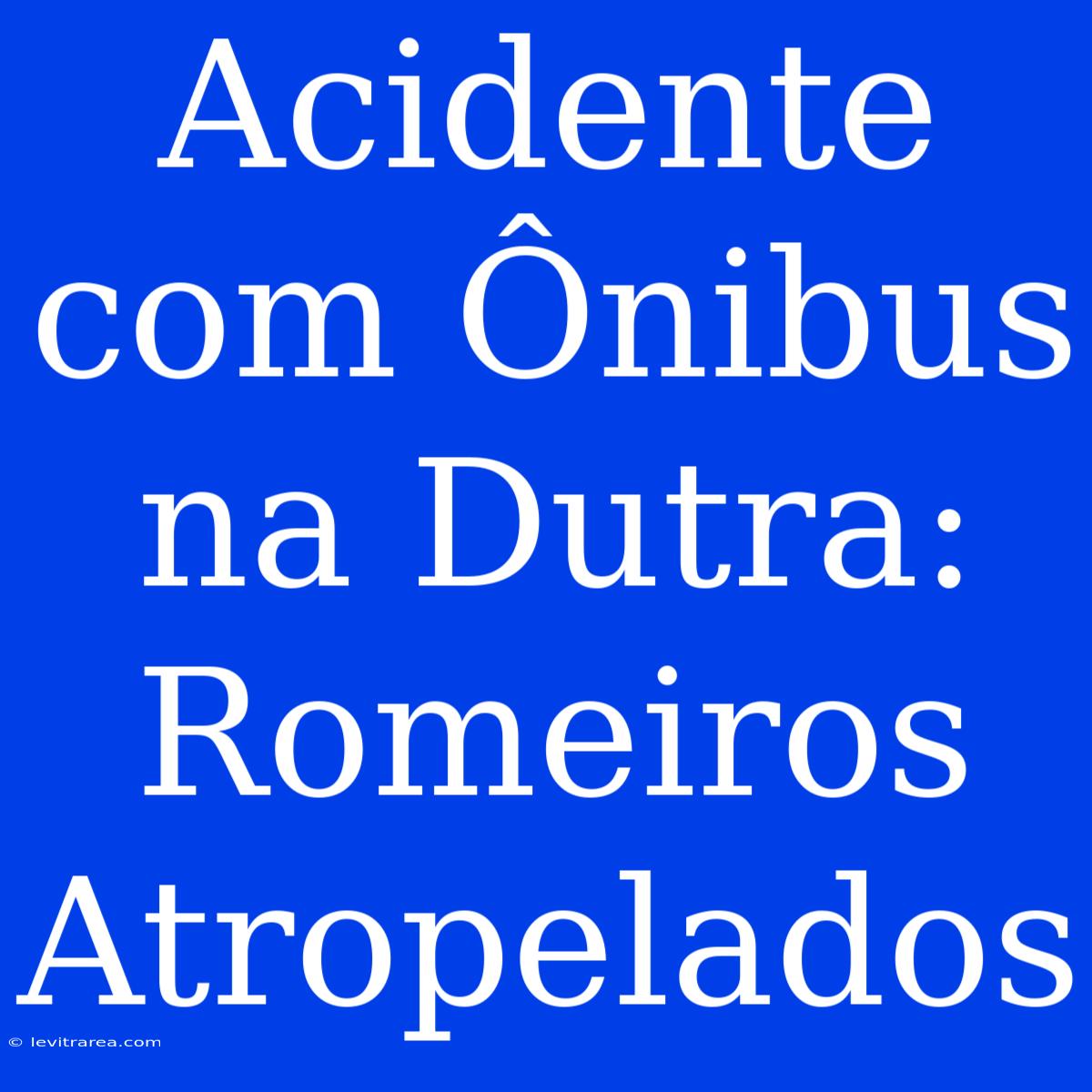 Acidente Com Ônibus Na Dutra: Romeiros Atropelados