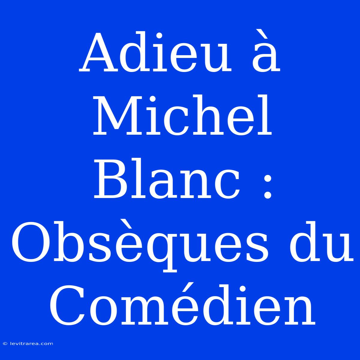 Adieu À Michel Blanc : Obsèques Du Comédien