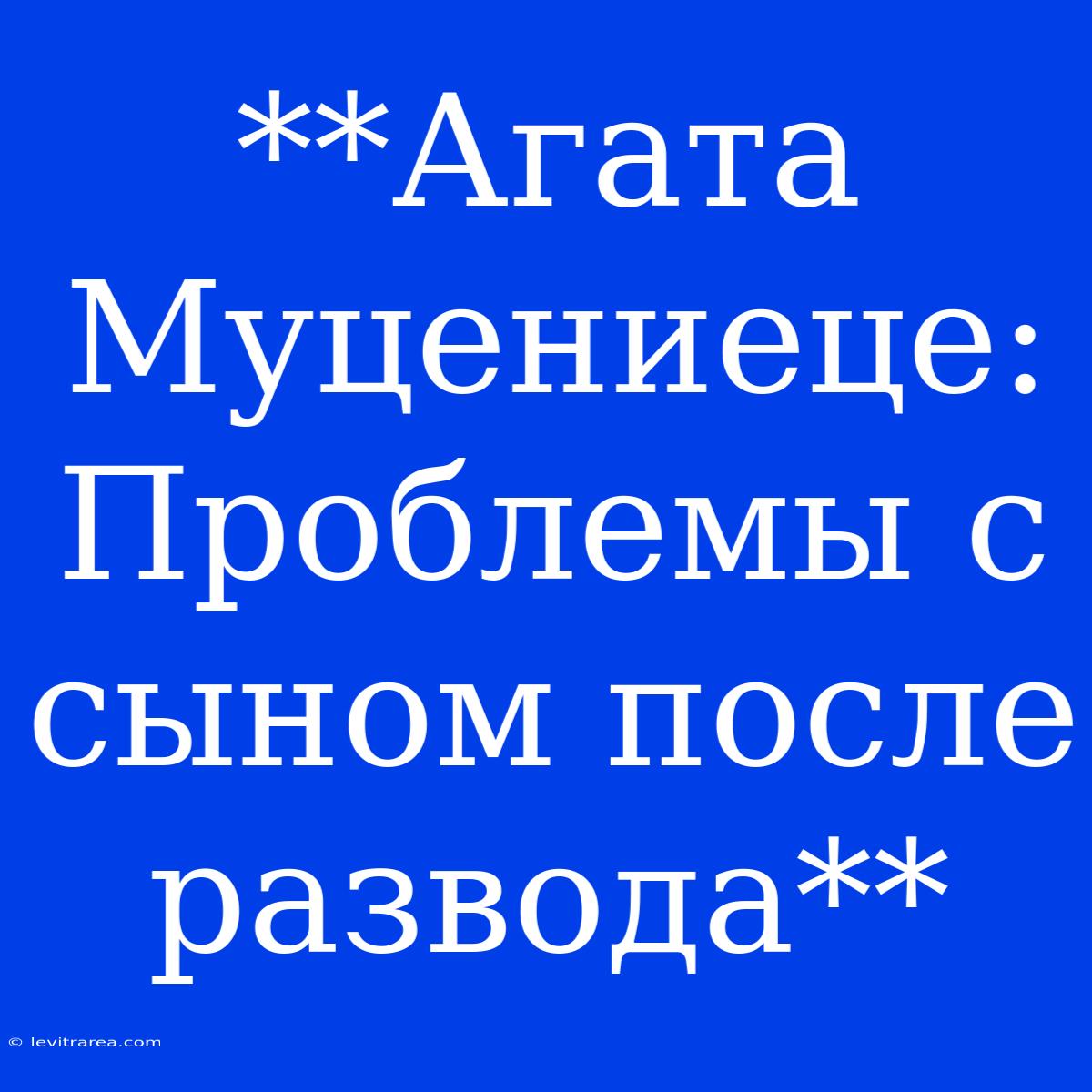 **Агата Муцениеце: Проблемы С Сыном После Развода**