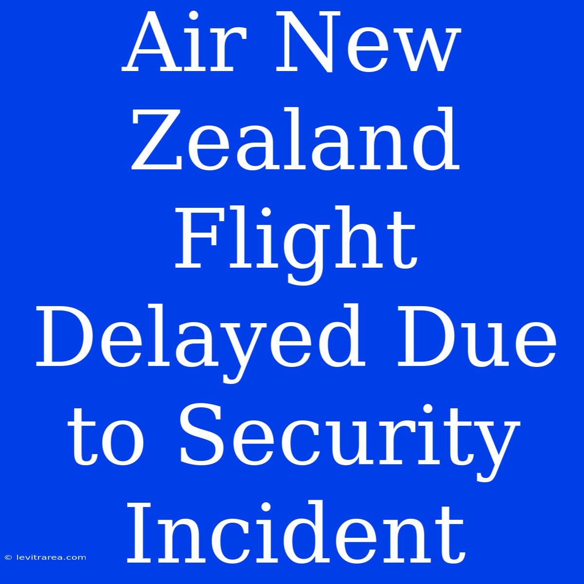 Air New Zealand Flight Delayed Due To Security Incident