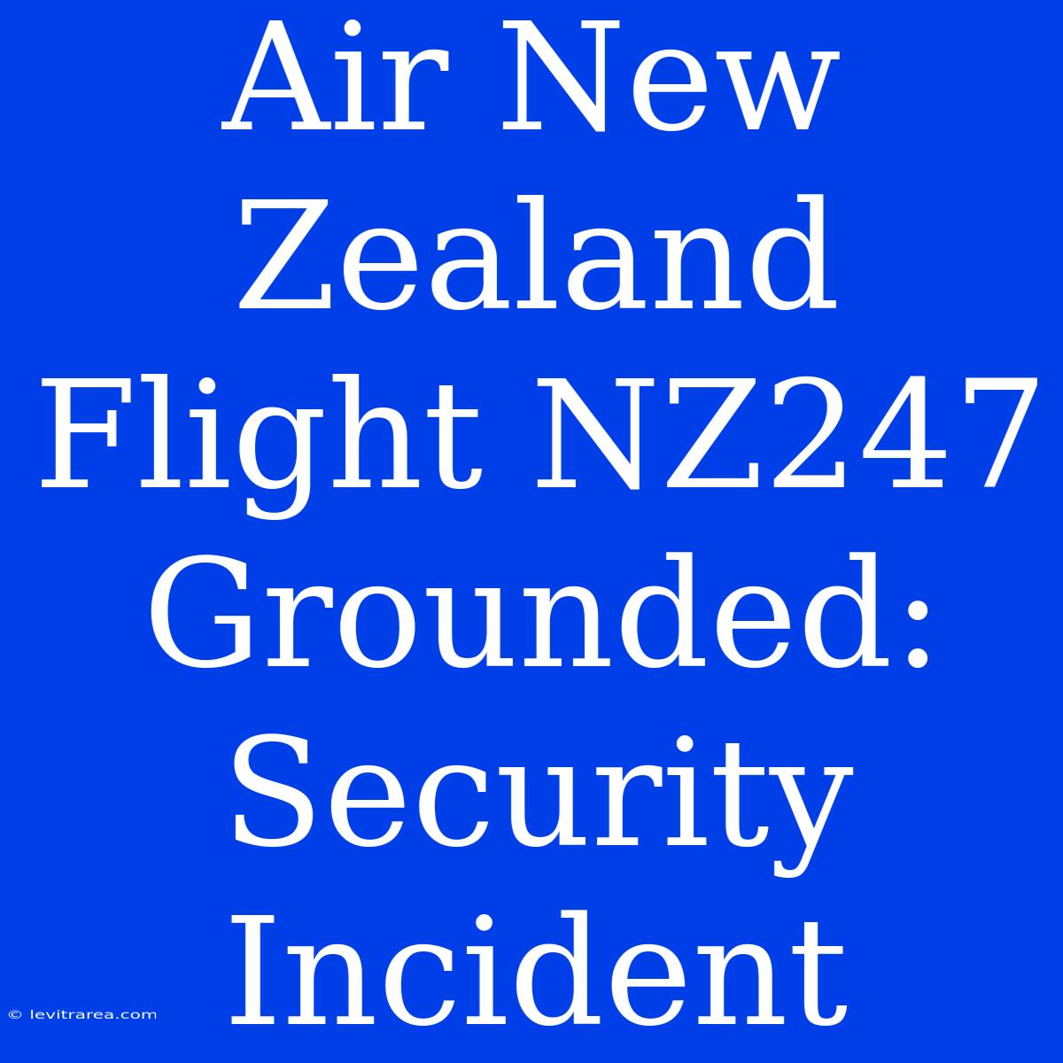 Air New Zealand Flight NZ247 Grounded: Security Incident