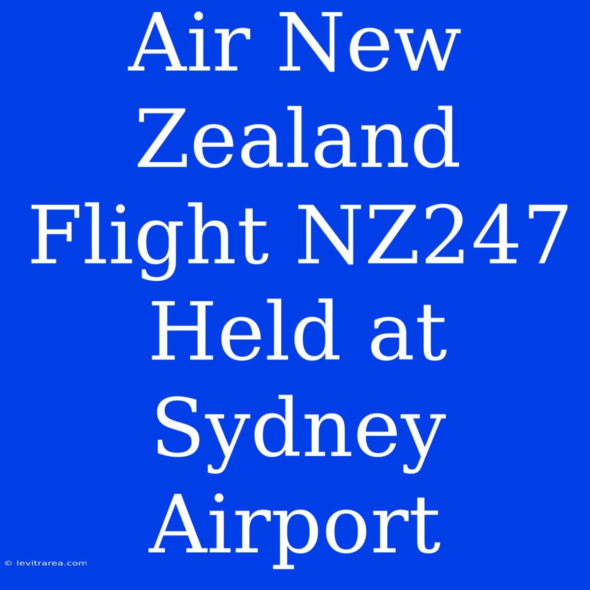 Air New Zealand Flight NZ247 Held At Sydney Airport