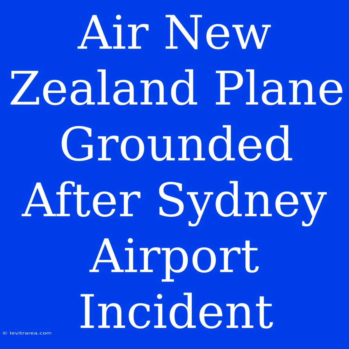 Air New Zealand Plane Grounded After Sydney Airport Incident 