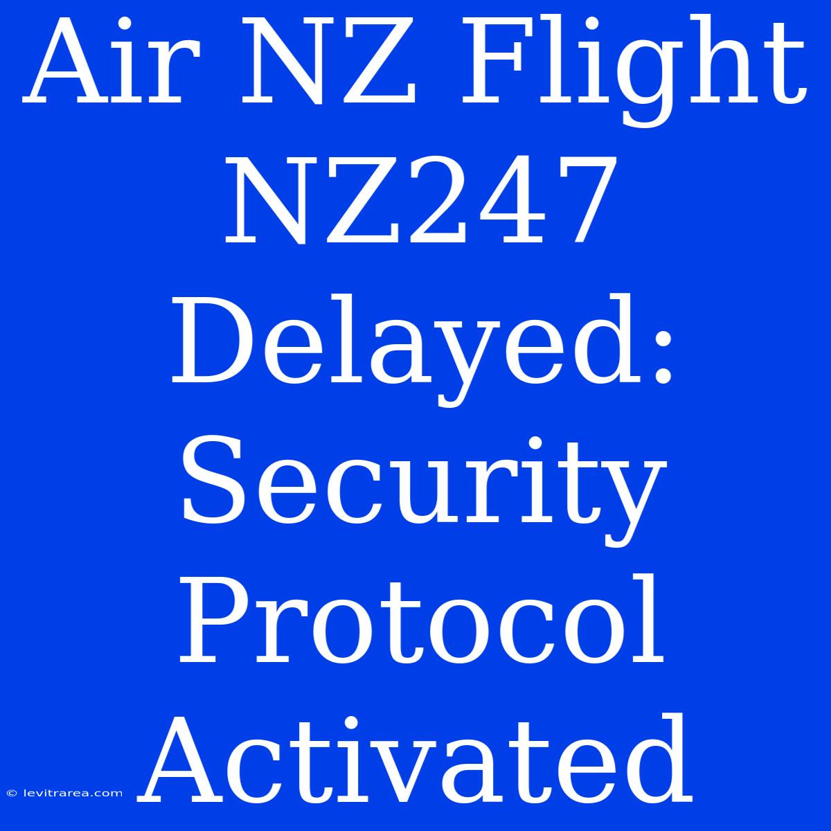 Air NZ Flight NZ247 Delayed: Security Protocol Activated 