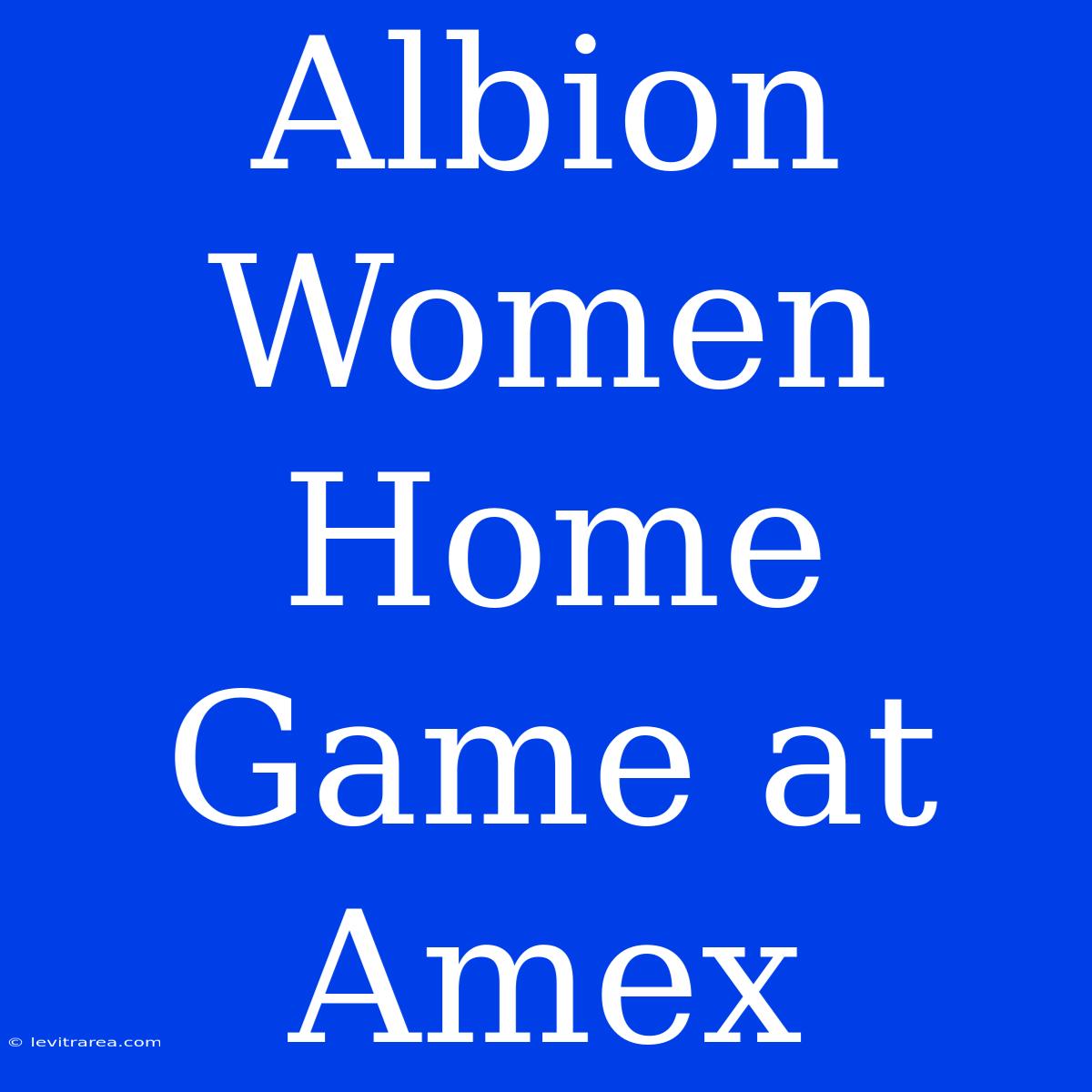 Albion Women Home Game At Amex