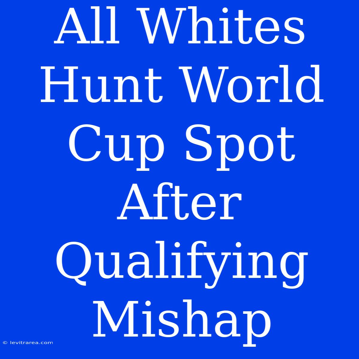 All Whites Hunt World Cup Spot After Qualifying Mishap