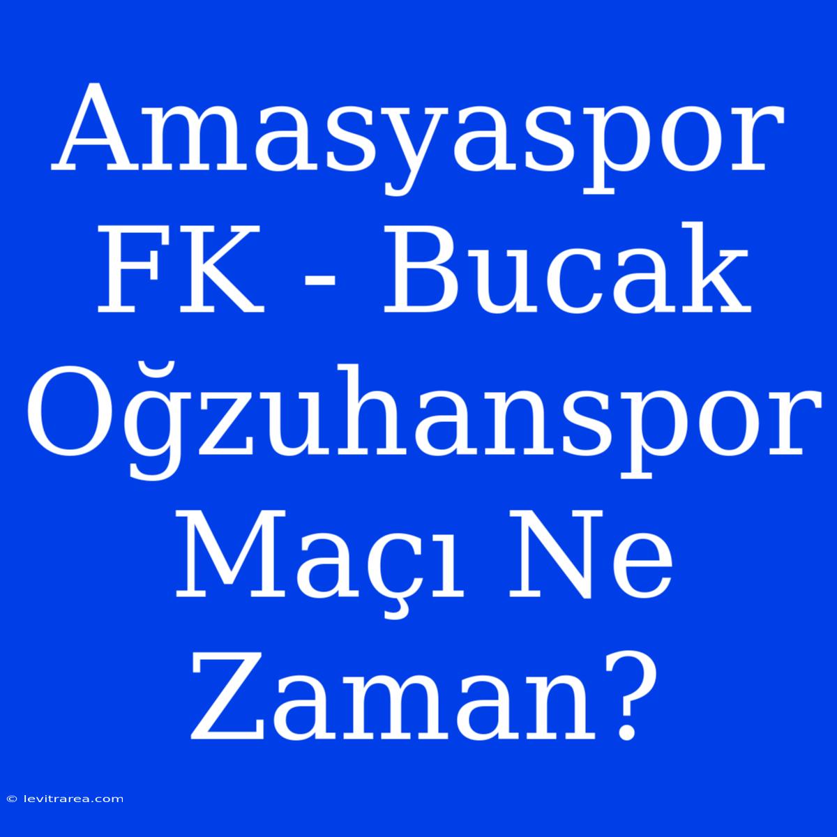 Amasyaspor FK - Bucak Oğzuhanspor Maçı Ne Zaman?