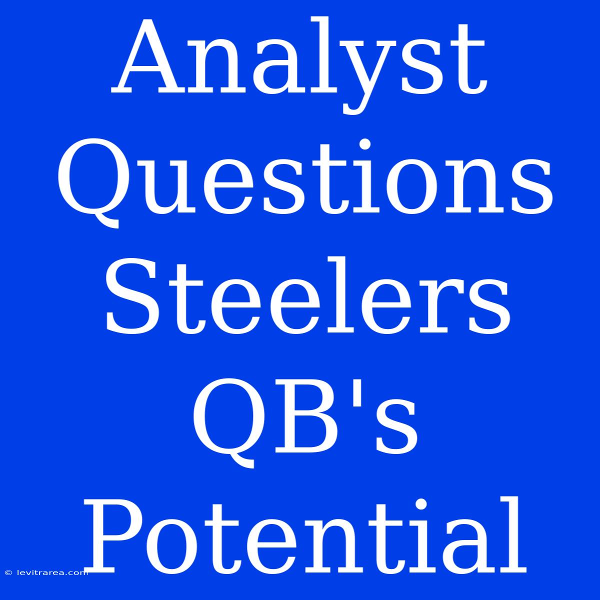 Analyst Questions Steelers QB's Potential