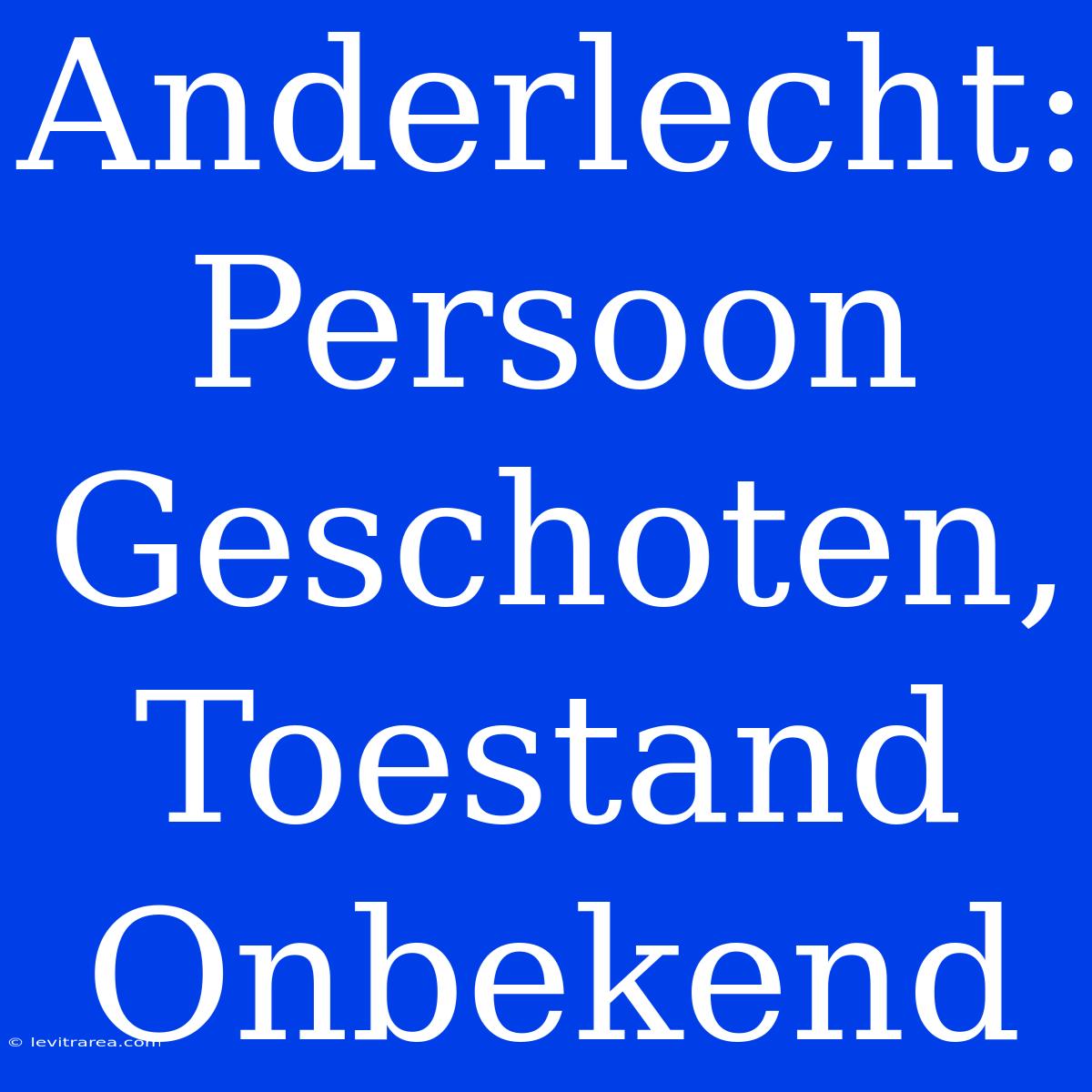 Anderlecht: Persoon Geschoten, Toestand Onbekend 