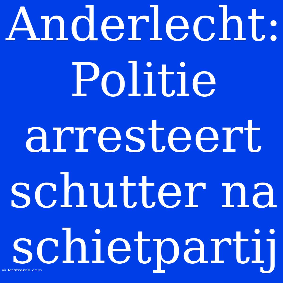 Anderlecht: Politie Arresteert Schutter Na Schietpartij