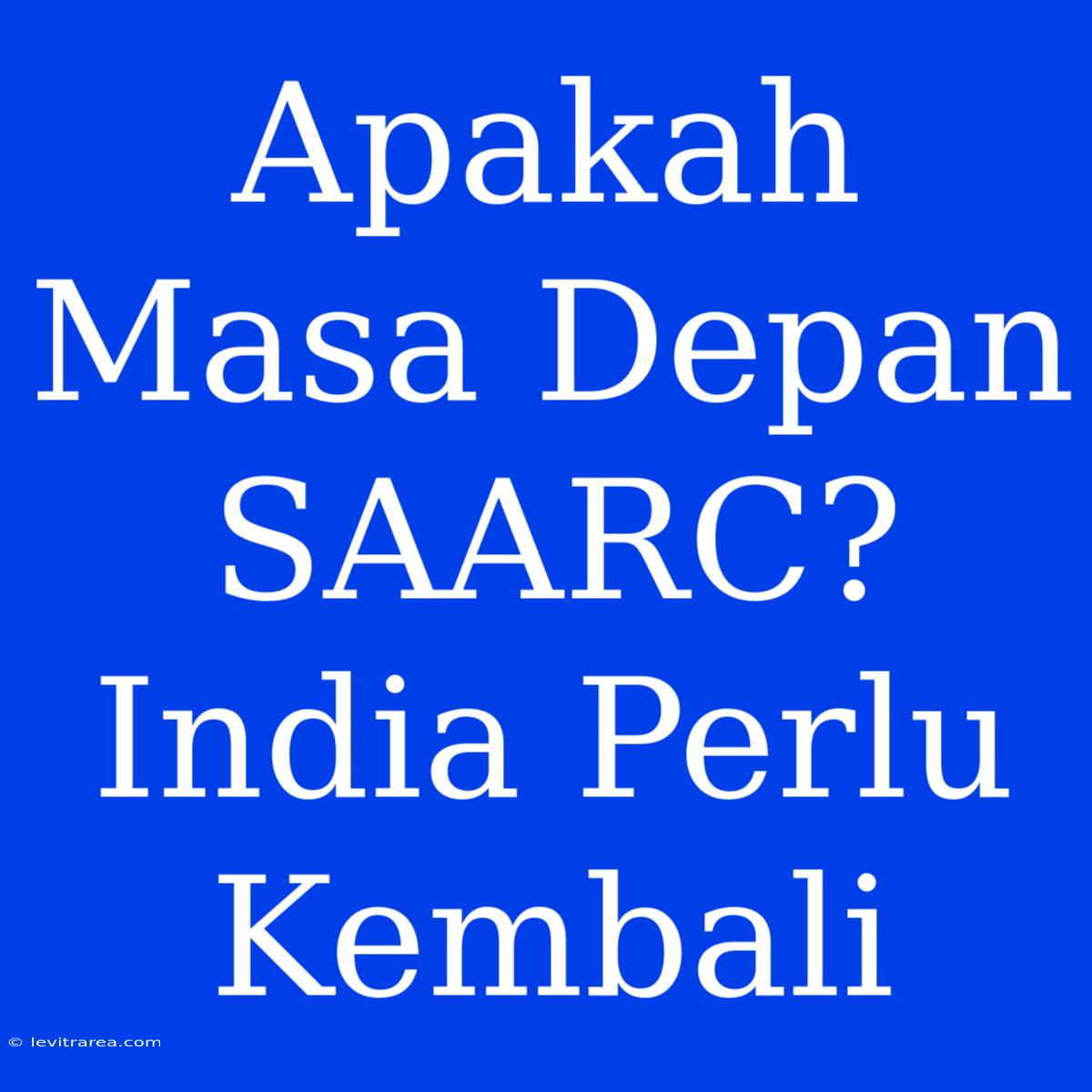 Apakah Masa Depan SAARC? India Perlu Kembali