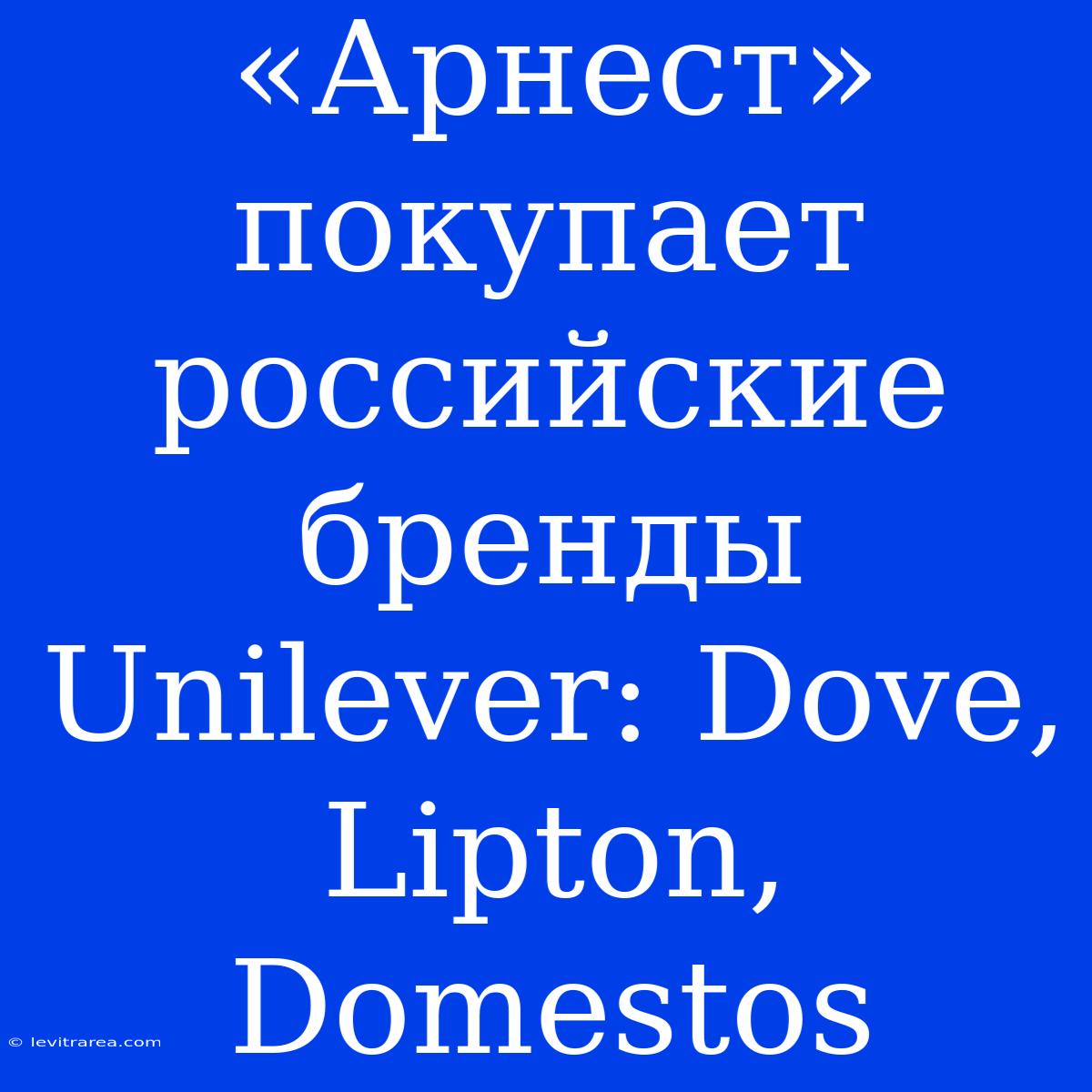 «Арнест» Покупает Российские Бренды Unilever: Dove, Lipton, Domestos