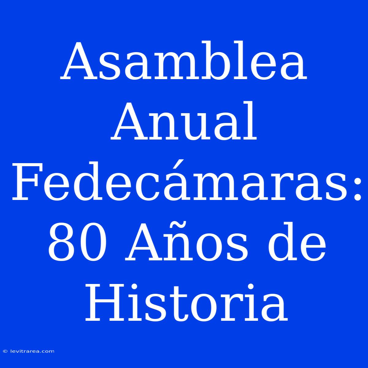 Asamblea Anual Fedecámaras: 80 Años De Historia