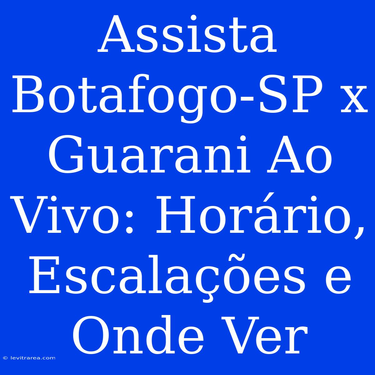 Assista Botafogo-SP X Guarani Ao Vivo: Horário, Escalações E Onde Ver