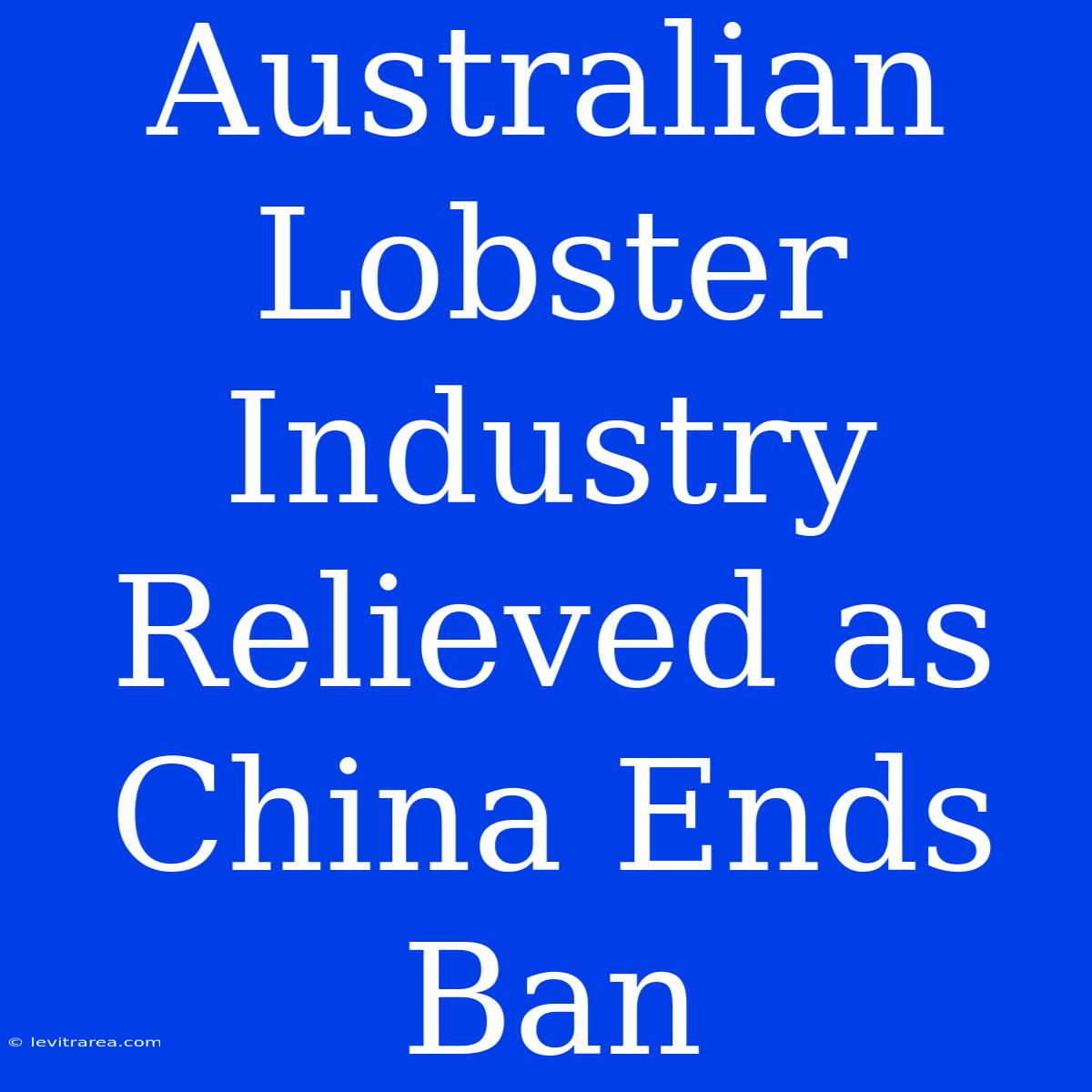 Australian Lobster Industry Relieved As China Ends Ban