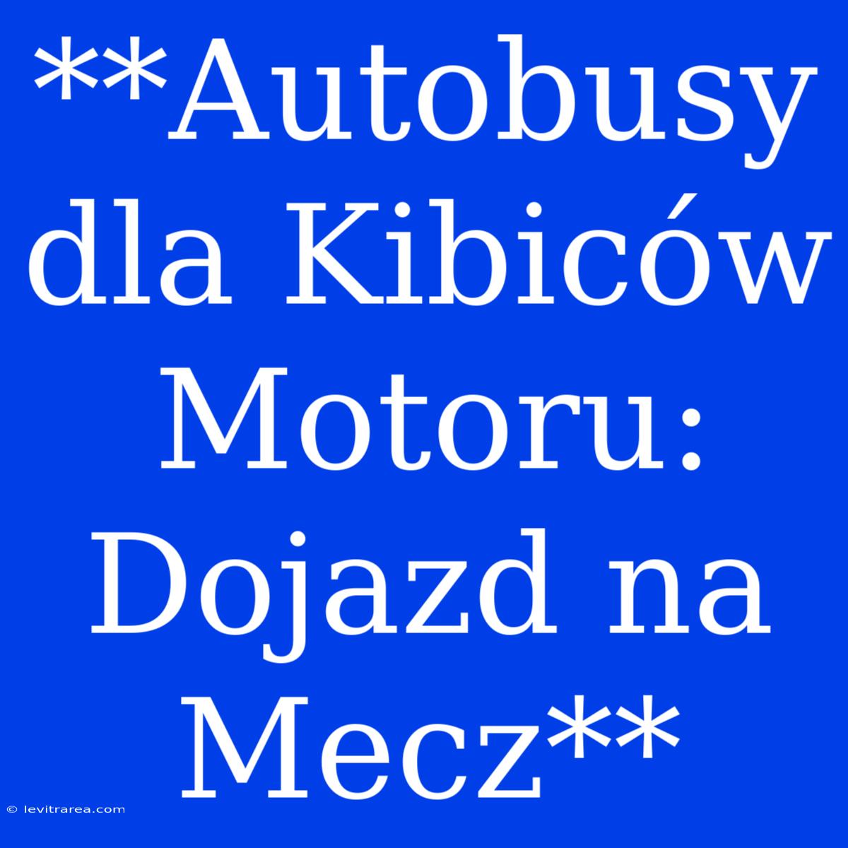 **Autobusy Dla Kibiców Motoru: Dojazd Na Mecz**