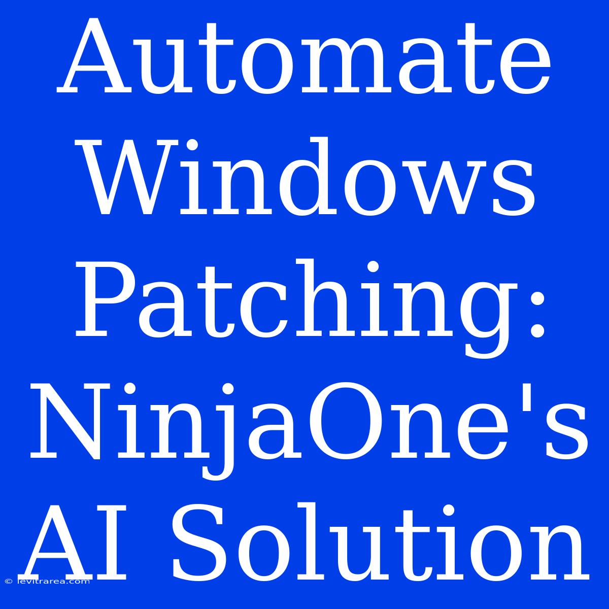 Automate Windows Patching: NinjaOne's AI Solution