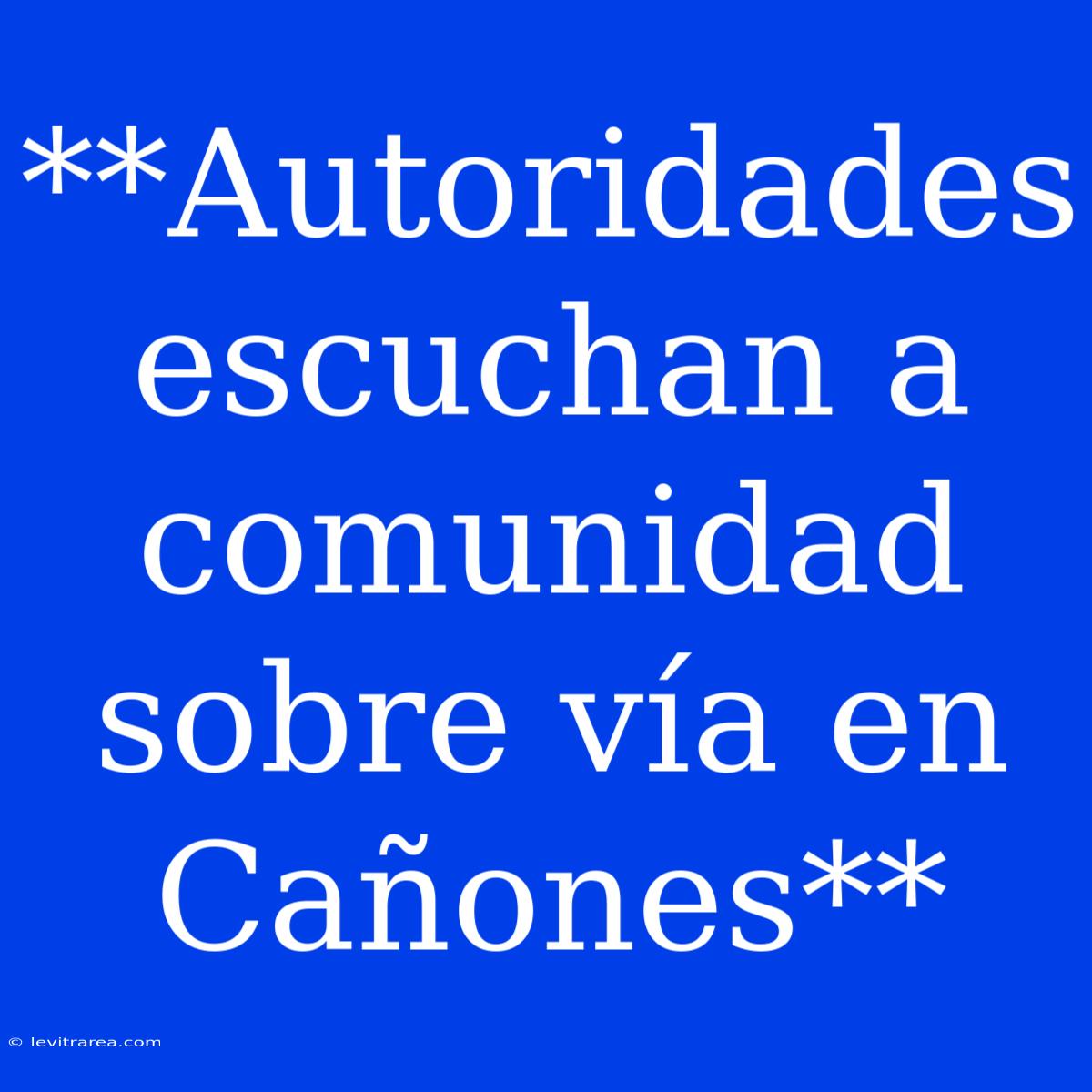 **Autoridades Escuchan A Comunidad Sobre Vía En Cañones**