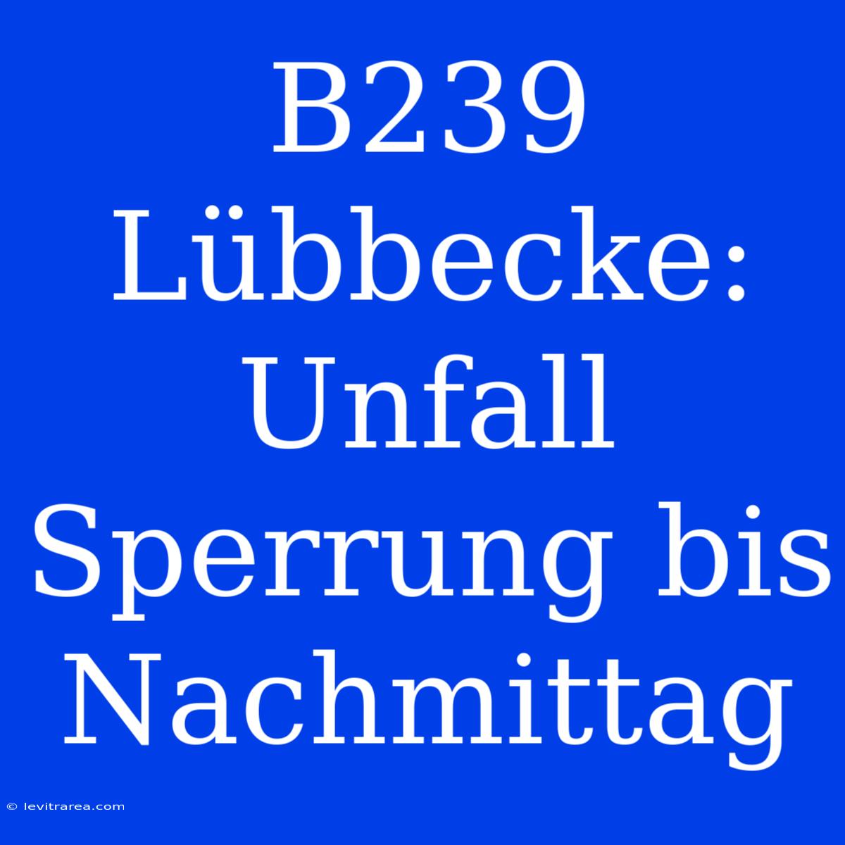 B239 Lübbecke: Unfall Sperrung Bis Nachmittag