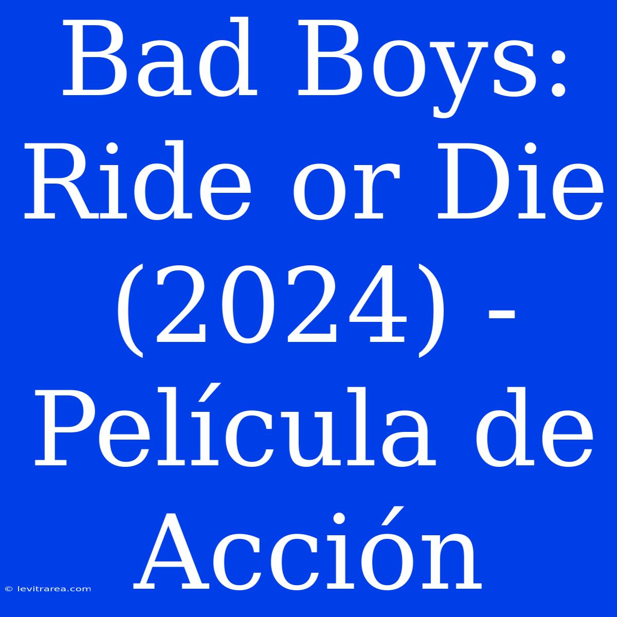 Bad Boys: Ride Or Die (2024) - Película De Acción