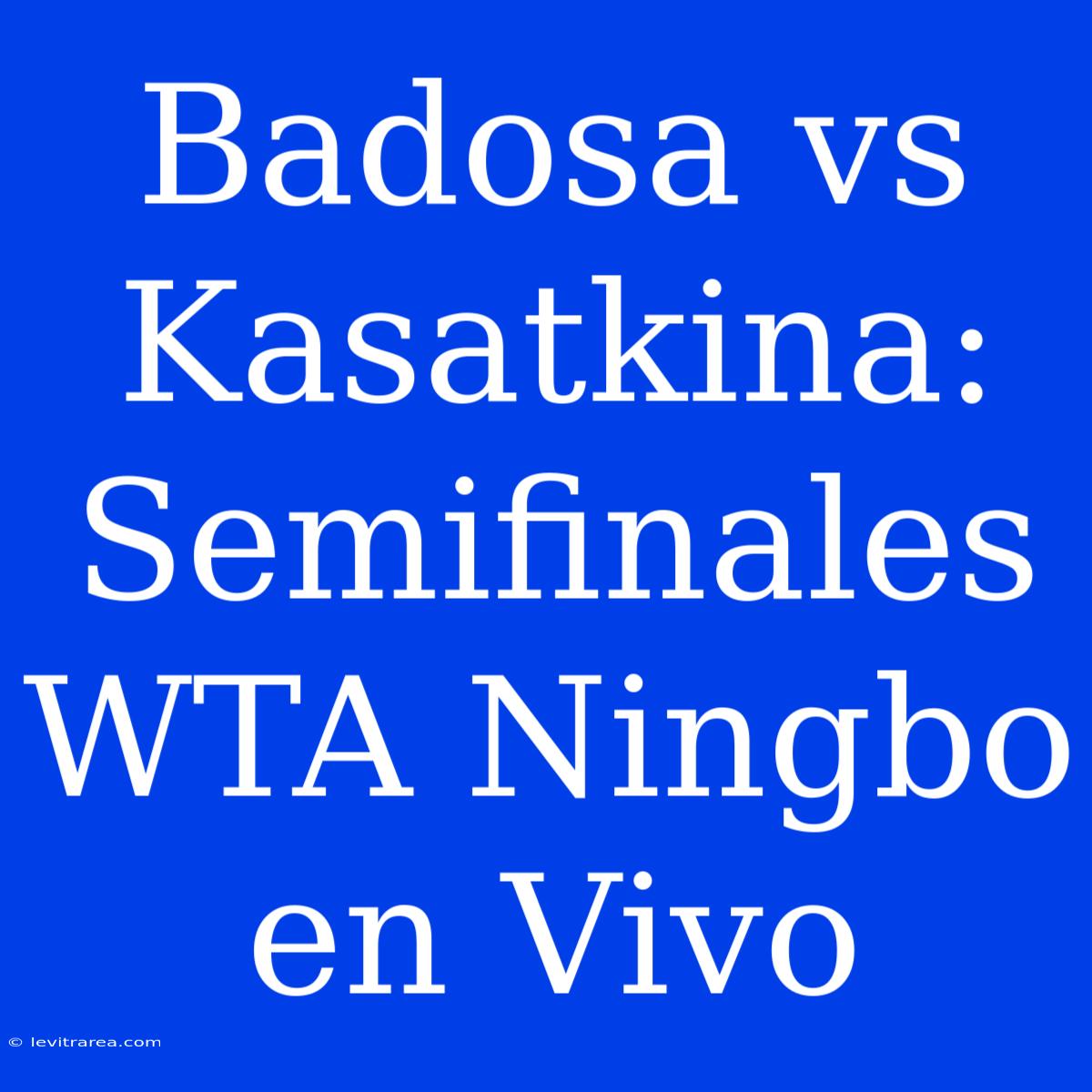 Badosa Vs Kasatkina: Semifinales WTA Ningbo En Vivo