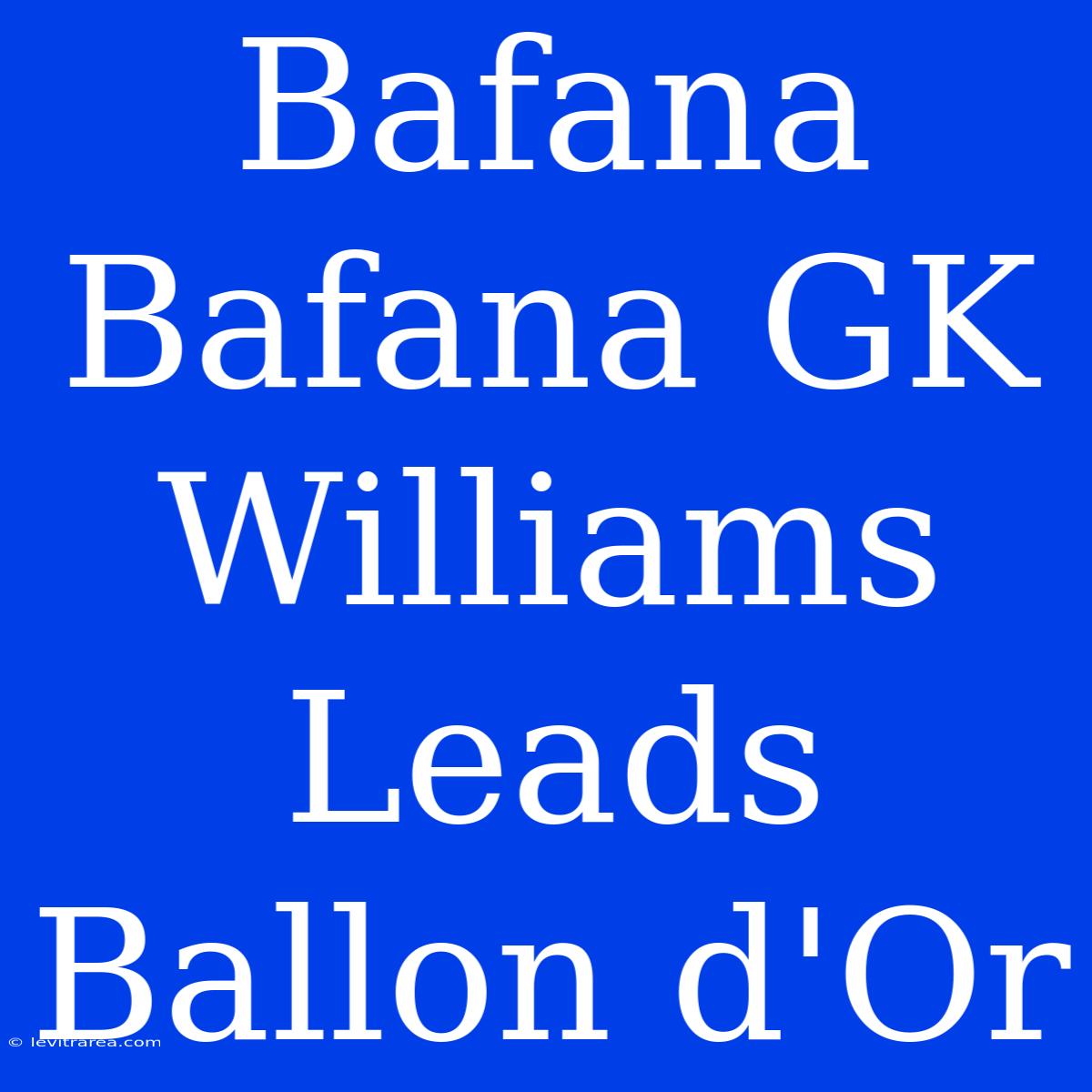 Bafana Bafana GK Williams Leads Ballon D'Or