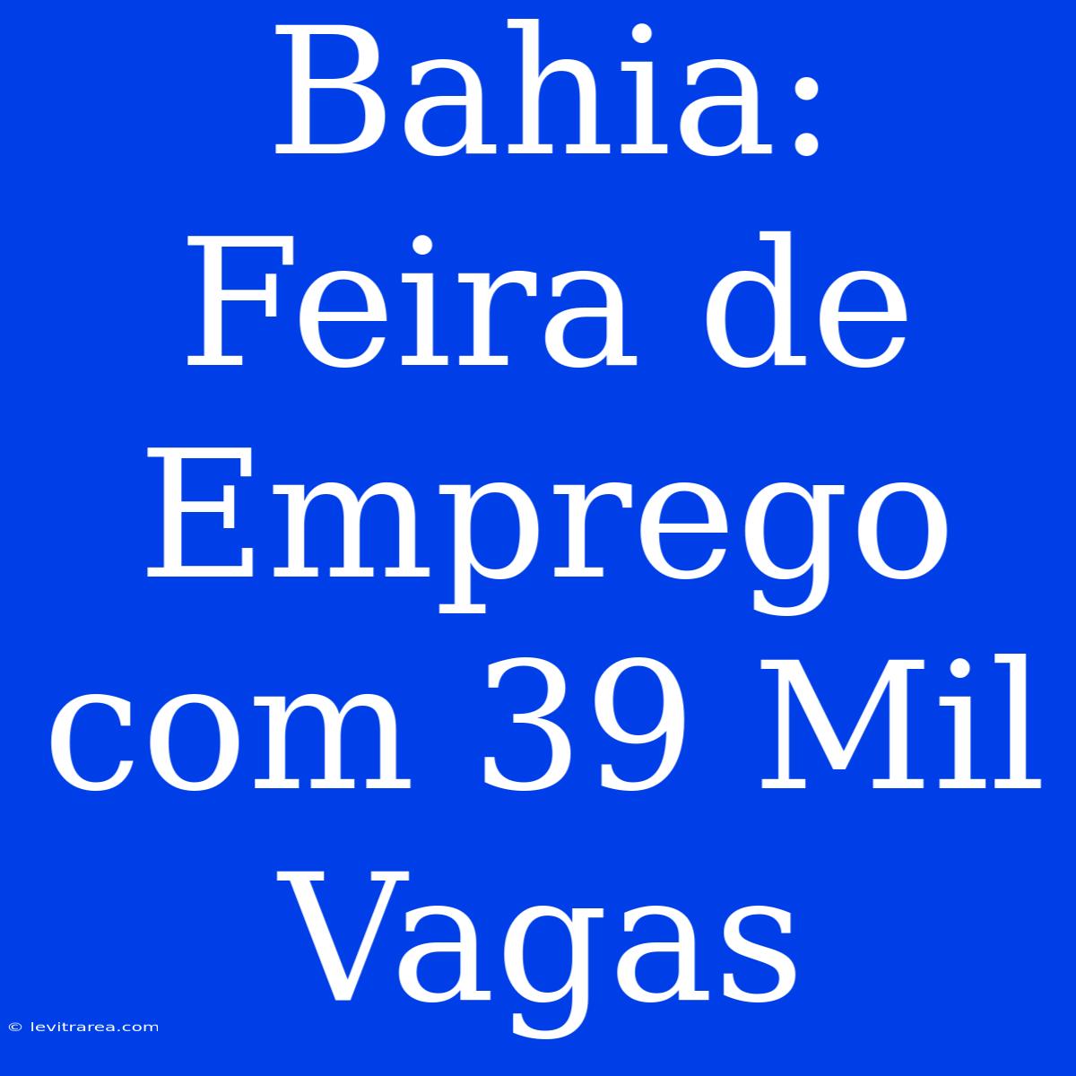 Bahia: Feira De Emprego Com 39 Mil Vagas