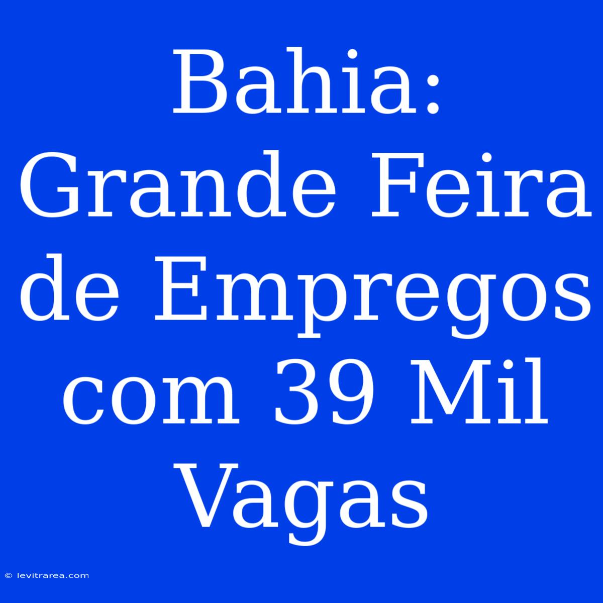 Bahia: Grande Feira De Empregos Com 39 Mil Vagas