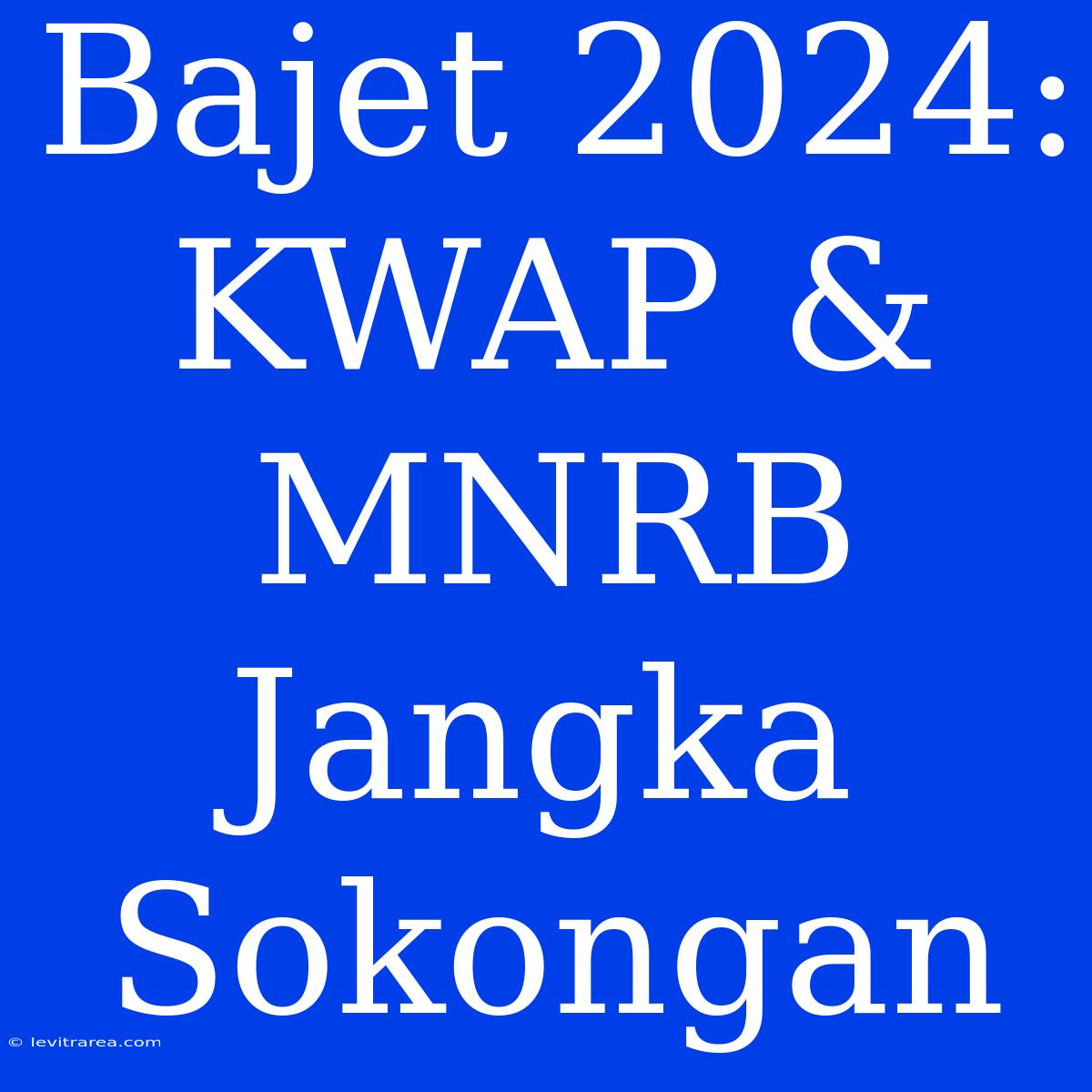 Bajet 2024: KWAP & MNRB Jangka Sokongan