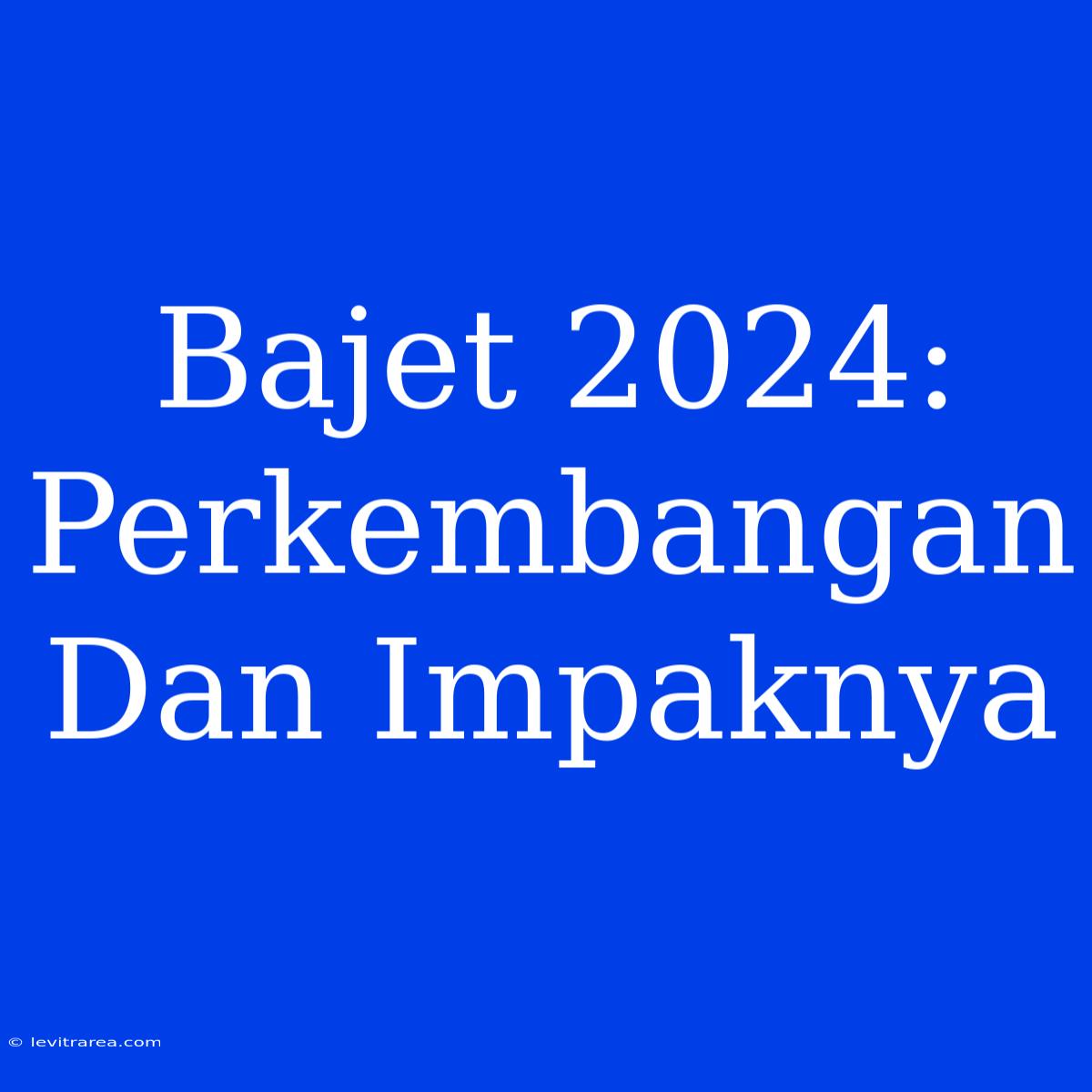 Bajet 2024: Perkembangan Dan Impaknya