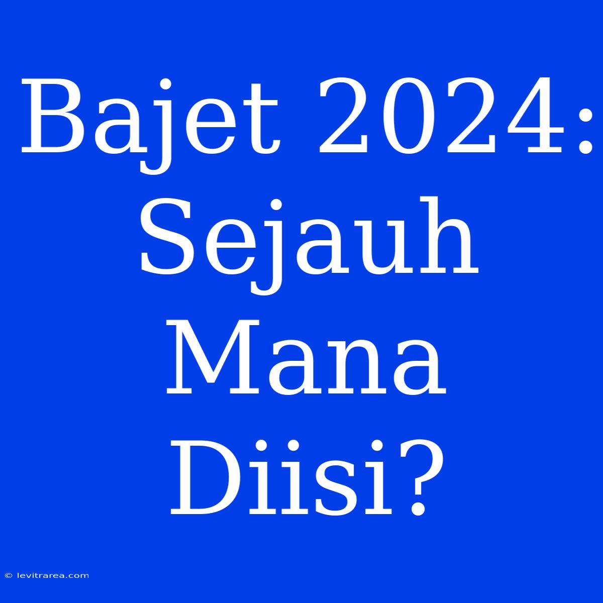 Bajet 2024: Sejauh Mana Diisi?