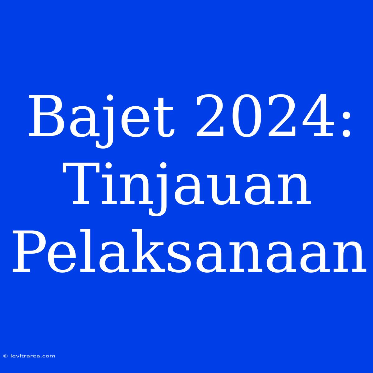 Bajet 2024: Tinjauan Pelaksanaan