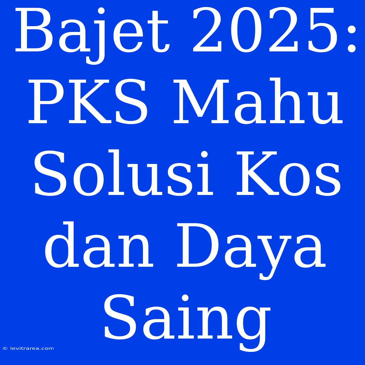 Bajet 2025: PKS Mahu Solusi Kos Dan Daya Saing