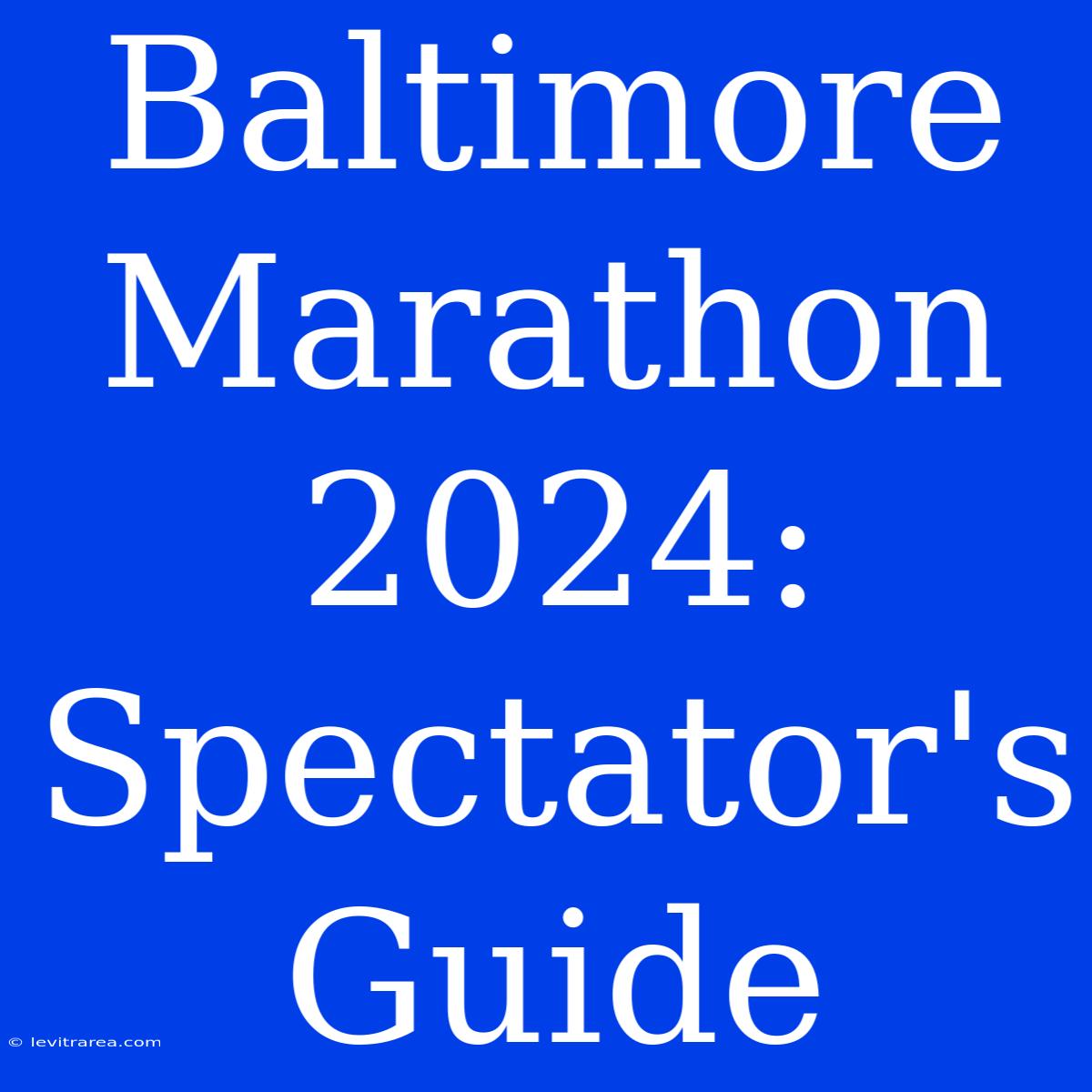 Baltimore Marathon 2024: Spectator's Guide