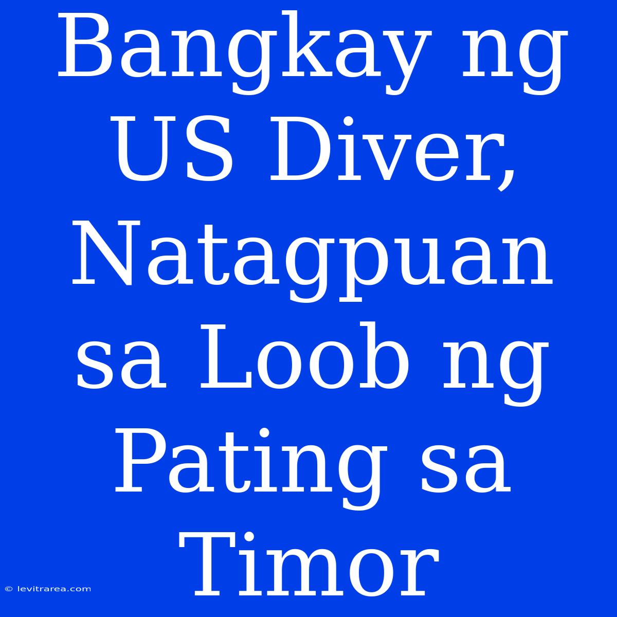 Bangkay Ng US Diver, Natagpuan Sa Loob Ng Pating Sa Timor