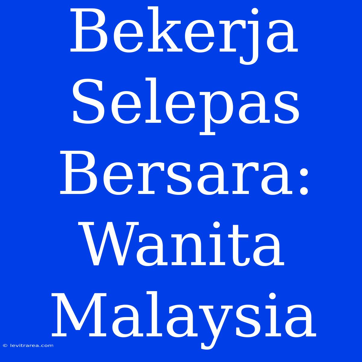 Bekerja Selepas Bersara: Wanita Malaysia