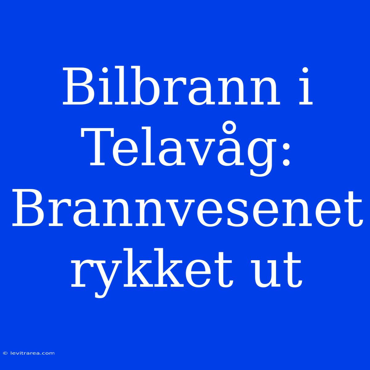 Bilbrann I Telavåg: Brannvesenet Rykket Ut