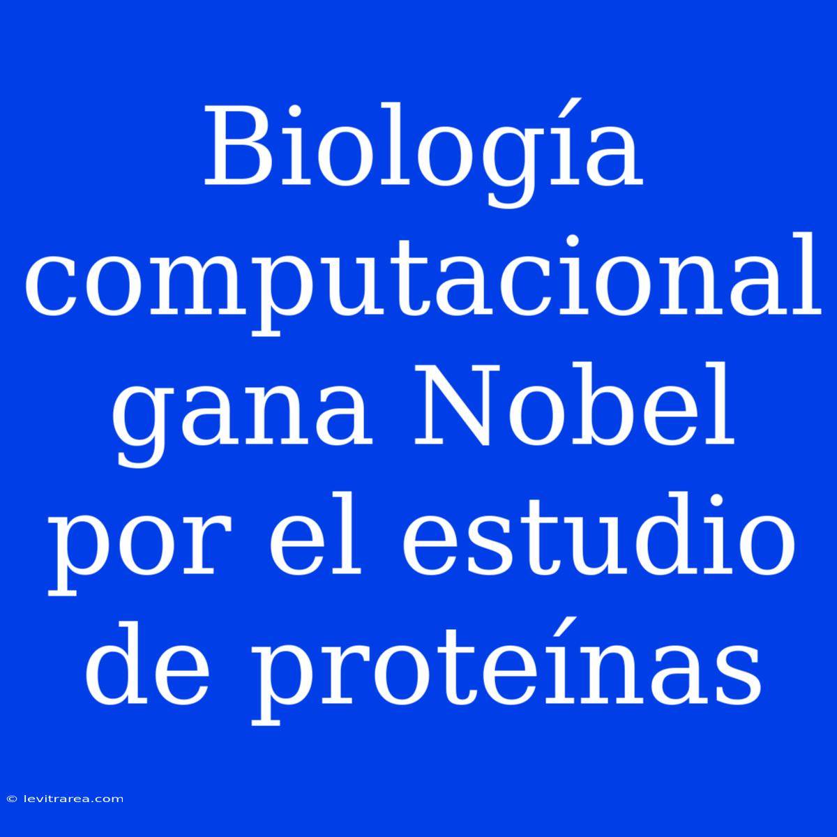 Biología Computacional Gana Nobel Por El Estudio De Proteínas