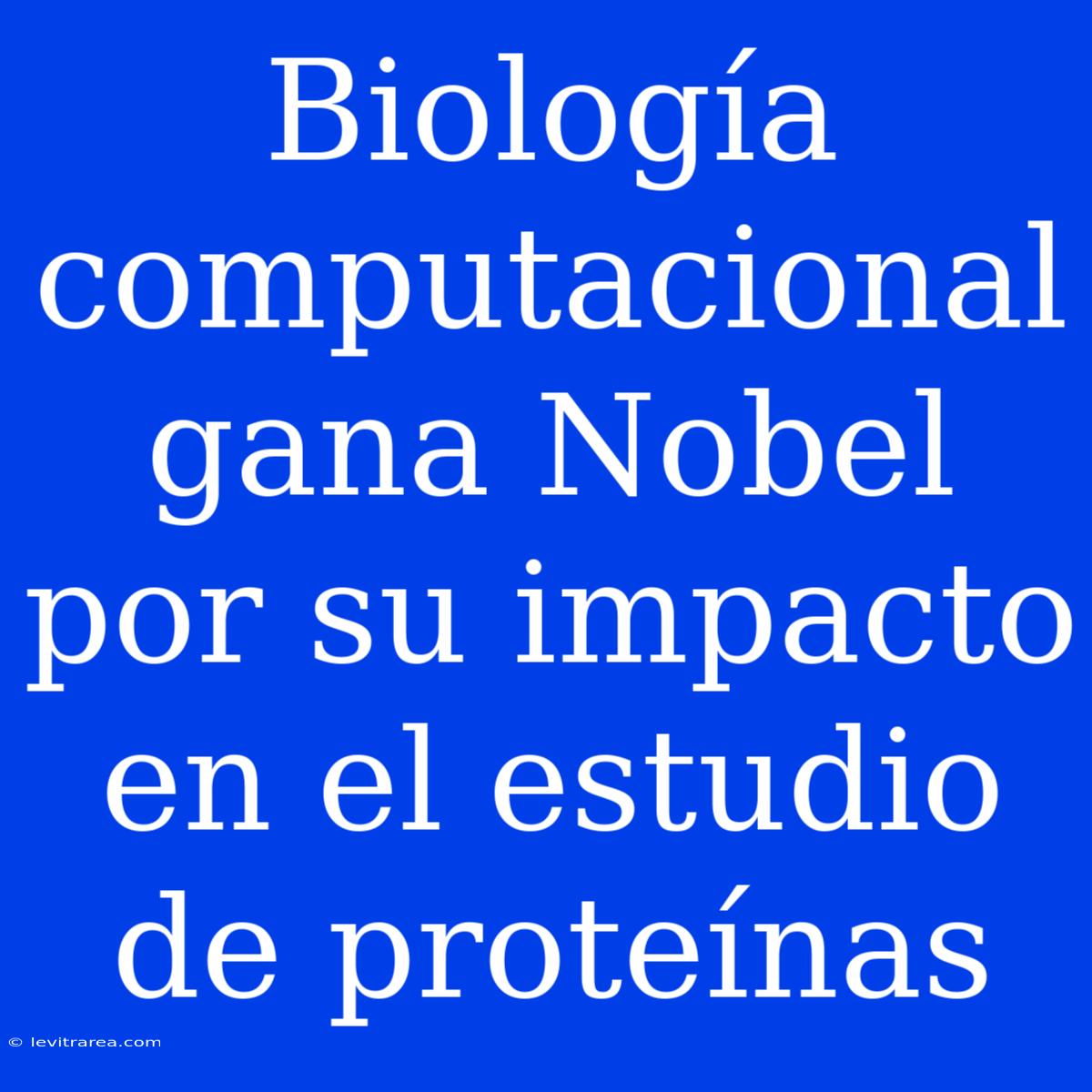 Biología Computacional Gana Nobel Por Su Impacto En El Estudio De Proteínas