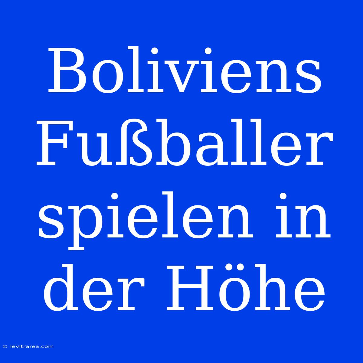 Boliviens Fußballer Spielen In Der Höhe