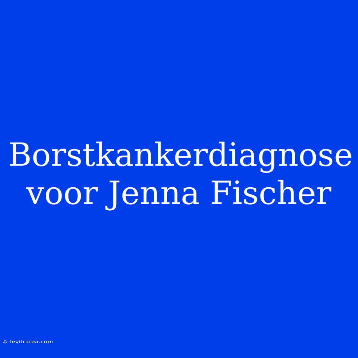 Borstkankerdiagnose Voor Jenna Fischer