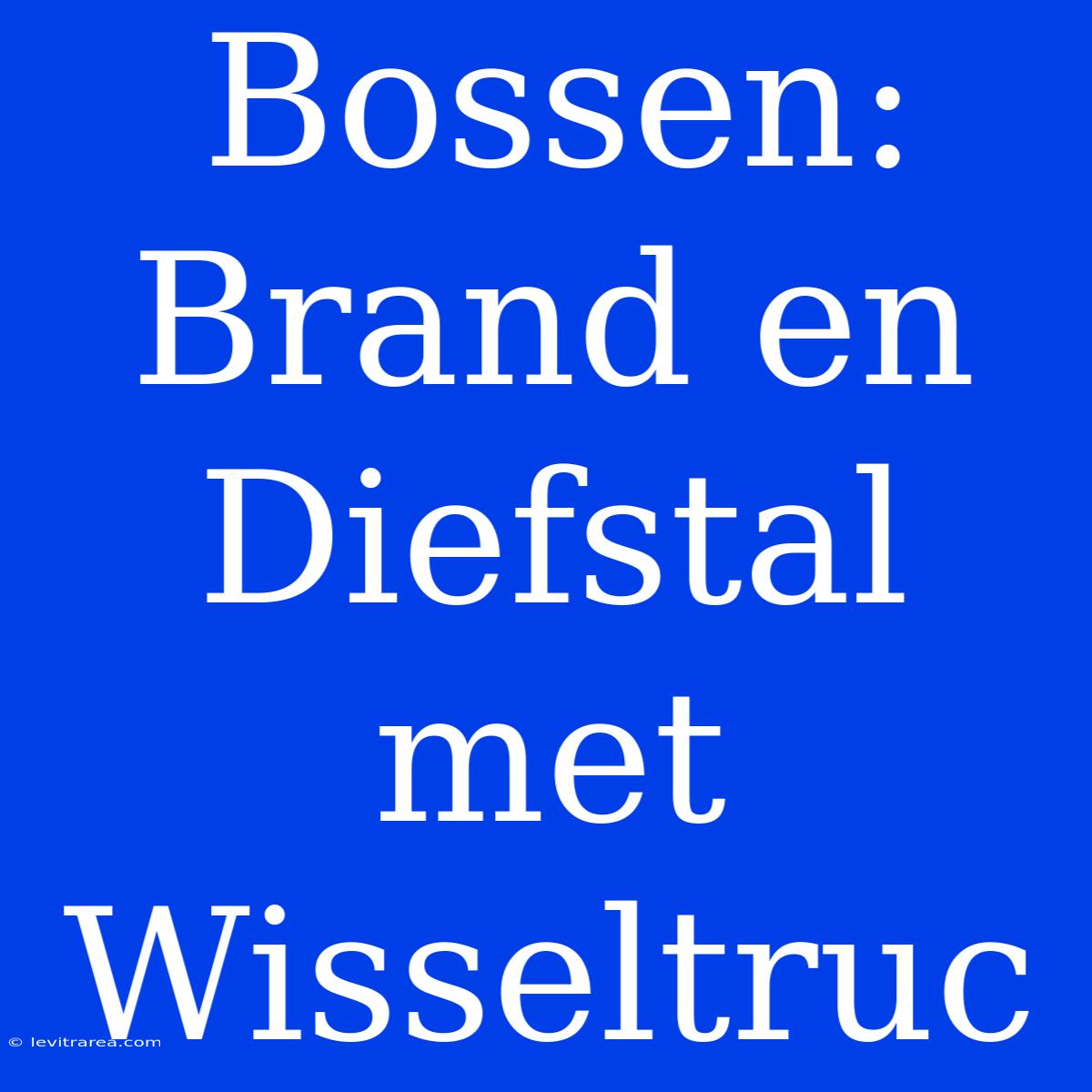 Bossen: Brand En Diefstal Met Wisseltruc