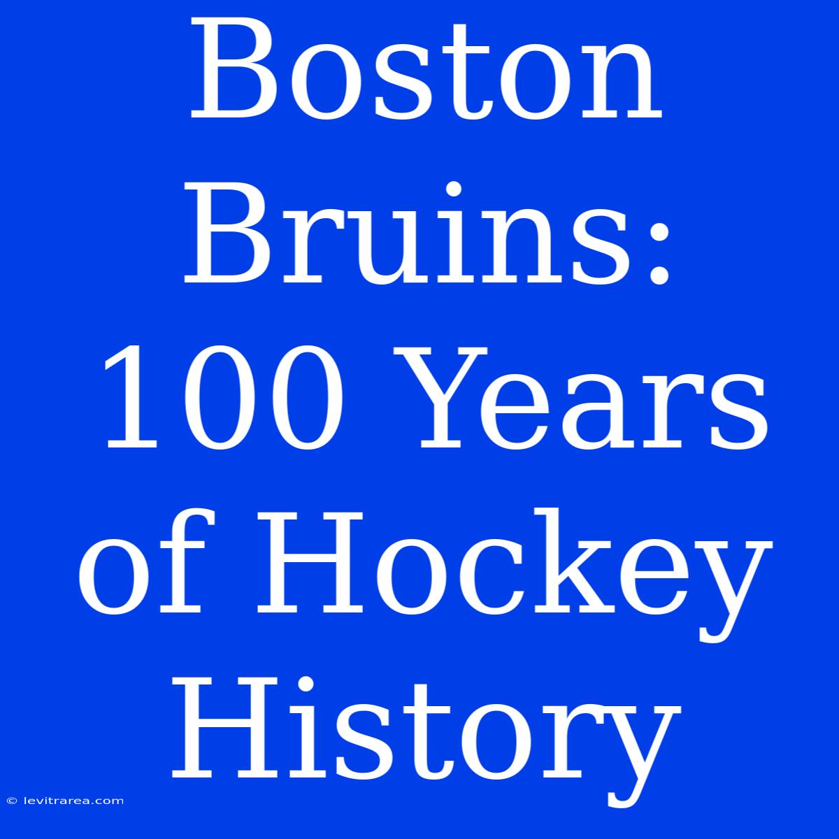 Boston Bruins: 100 Years Of Hockey History