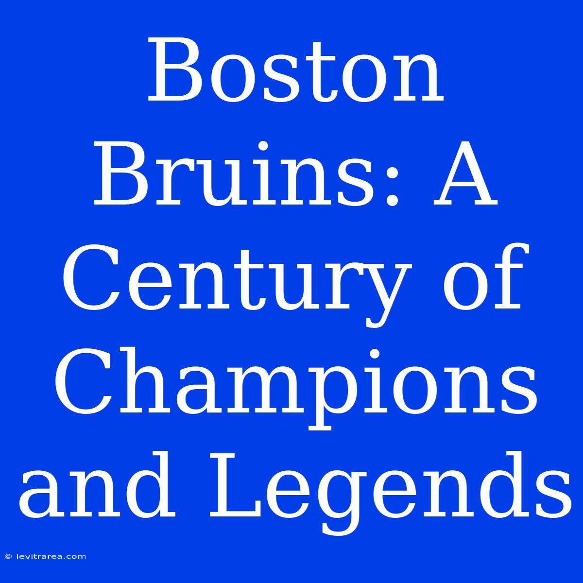 Boston Bruins: A Century Of Champions And Legends